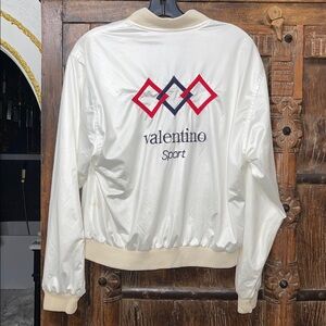 Vintage Valentino Sport Satin Bomber Jacket Made in Italy |Rare Embroidered Logo